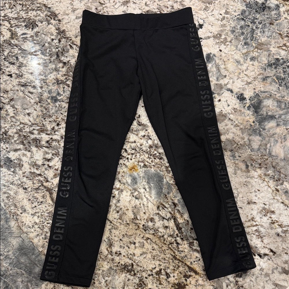 Guess Kids Black Denim Leggings, size 5.